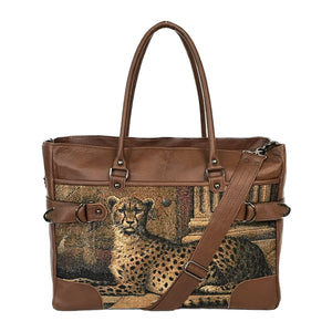 Teacher's Tote Cheetah and Leather