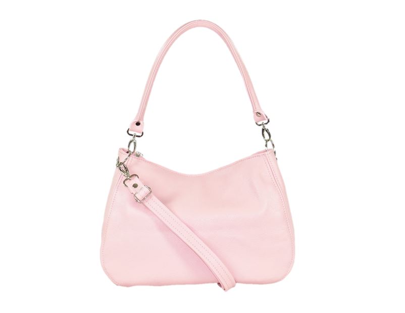 Baby Pink Leather Slouchy Hobo Handbag back view