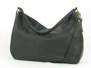 Basic Black Leather Slouchy Hobo back view 2
