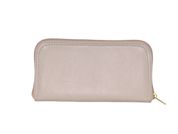 Beige Leather Wallet back view
