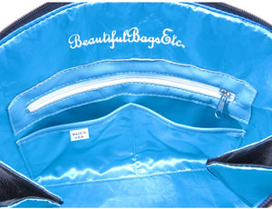 Black Leather Blue Diamond Bowler Bag signature view