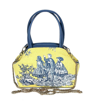 Blue and Yellow Toile Mini Doctor Bag