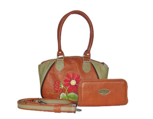 Bohemian Bloom Satchel with companion wallet
