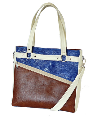 Christine Tote Blue and Brown