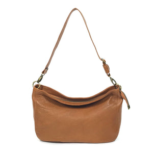 Cognac Brown Leather Slouchy Hobo 