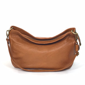 Cognac Brown Leather Slouchy Hobo relaxed handle view