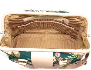 Emerald Garden Leather and Tapestry Carpet Bag interior view 2