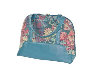 Enchanted Forest Leather and Tapestry Bowler Bag