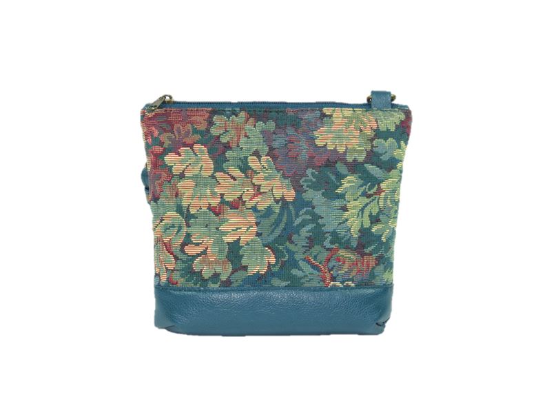 Enchanted Forest Leather and Tapestry Crossbody back view