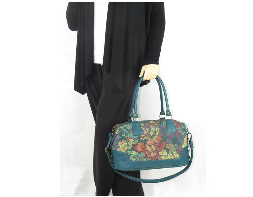 Enchanted Forest Leather and Tapestry Overnight Bag model view