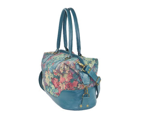 Enchanted Forest Leather and Tapestry Overnight Bag side view