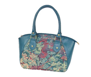 Enchanted Forest Leather and Tapestry Satchel