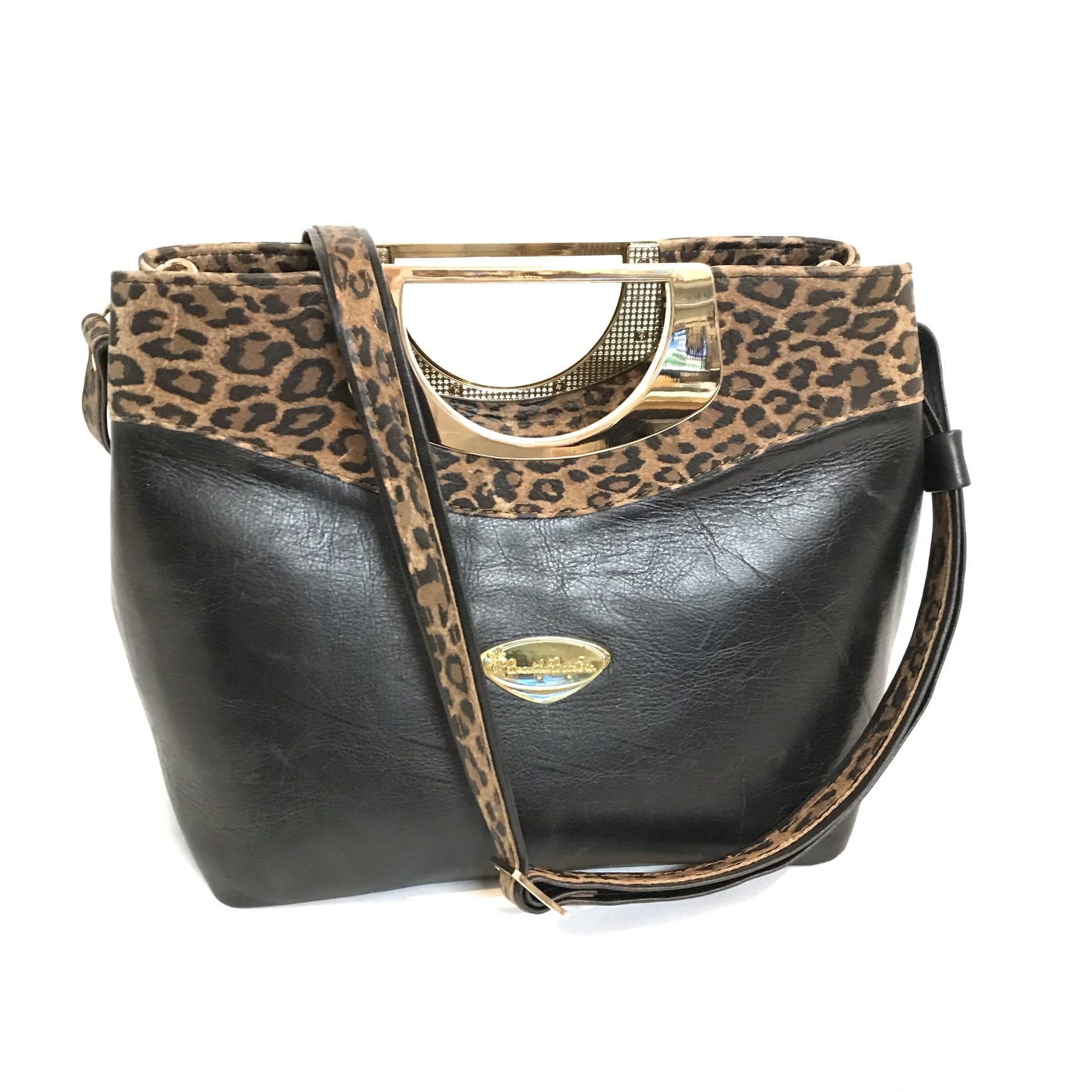 Fifth Avenue Black & Leopard Leather purse 