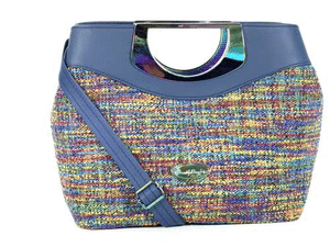 Fifth Avenue Rainbow Tweed and Navy Leather 3D view