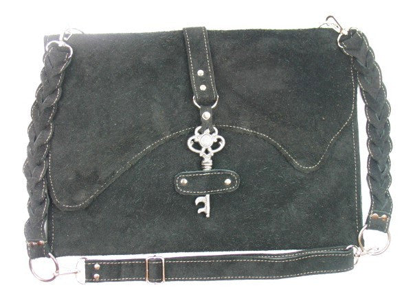 Genuine Suede Leather Cross Body Messenger Handbag