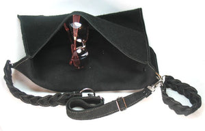 Genuine Suede Leather Cross Body Messenger Handbag natural suede interior
