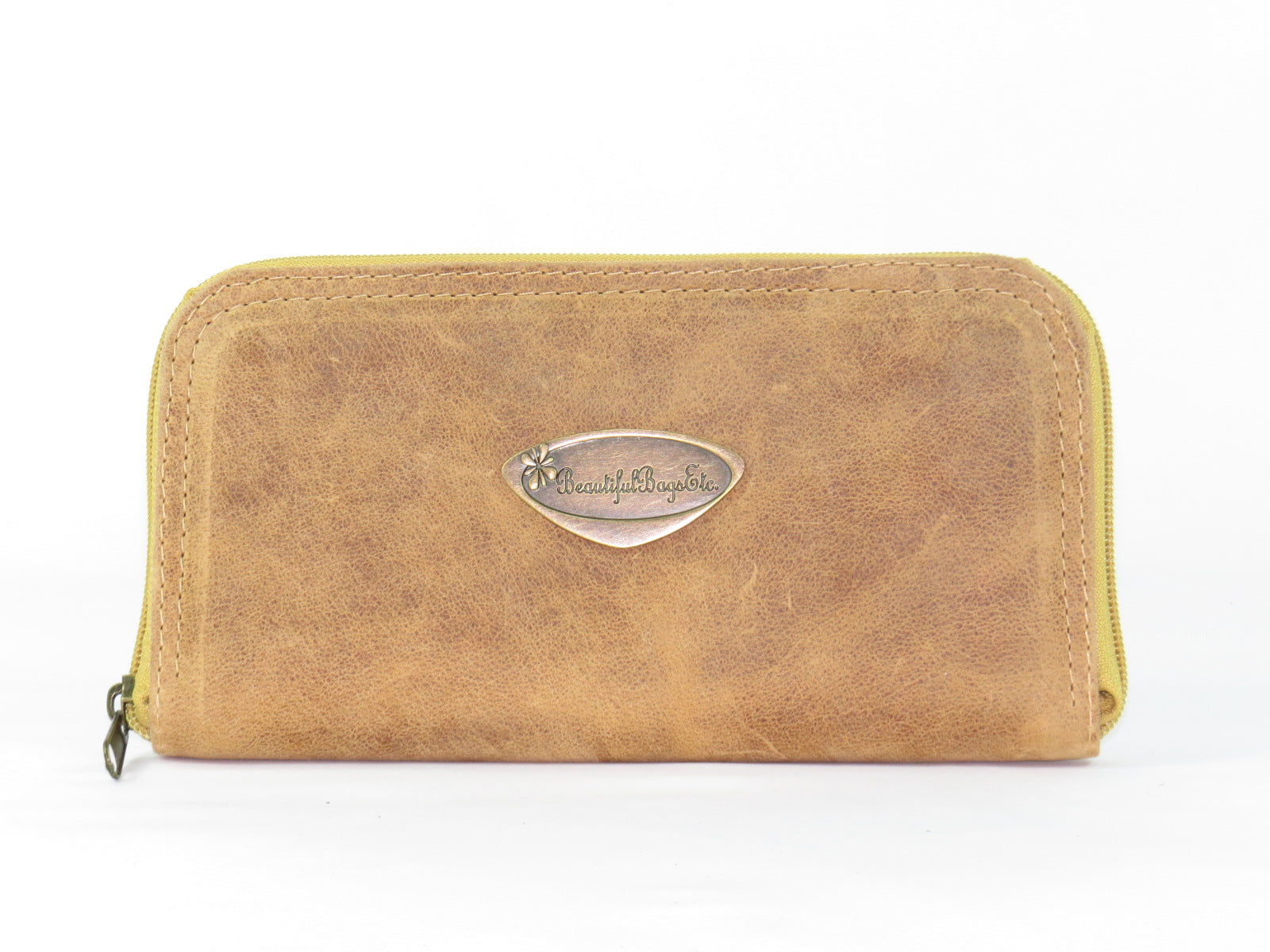 Golden Tan Distressed Leather Wallet