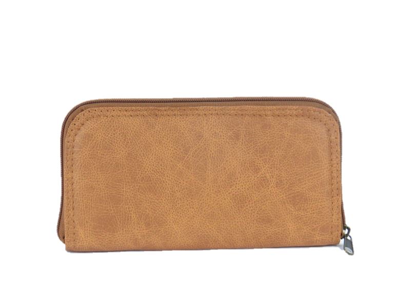 Golden Brown Leather Wallet back view
