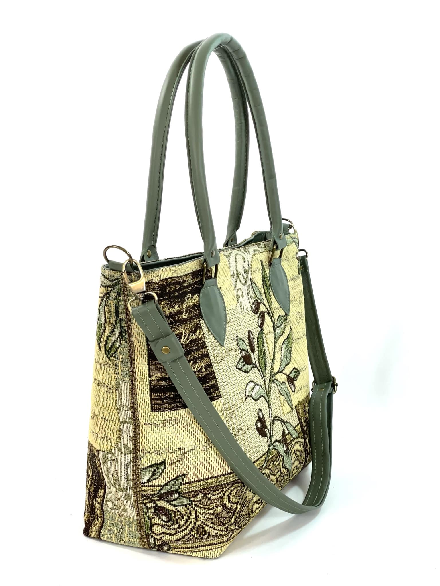 Green Olive Oversize Tote side view