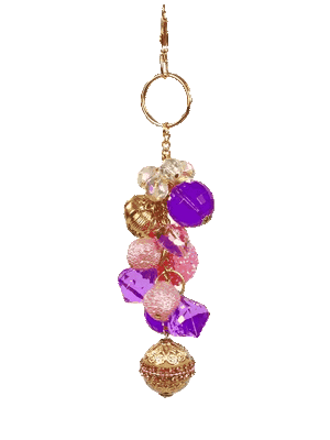 Pink and Purple Keychain Purse Bling