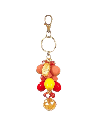 Coral and Yellow Keychain Purse Bling