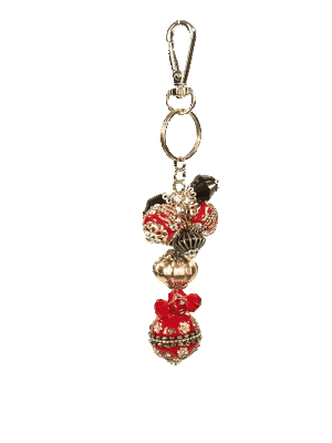 Red and Black Keychain Purse Bling