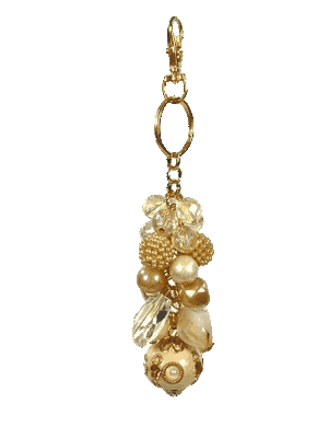 Ivory Crystal Keychain Purse Bling