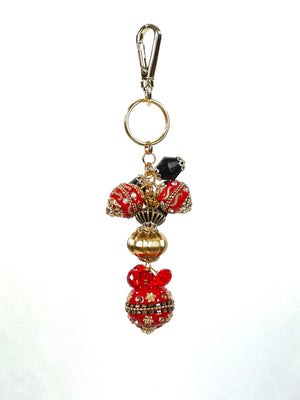 Red and Black Keychain Purse Bling