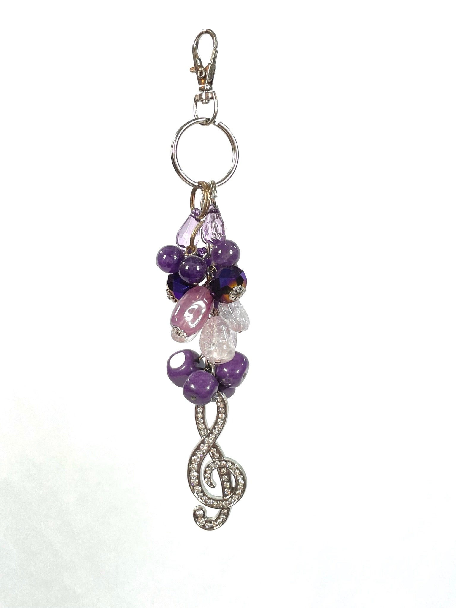 Purple Keychain Purse Bling