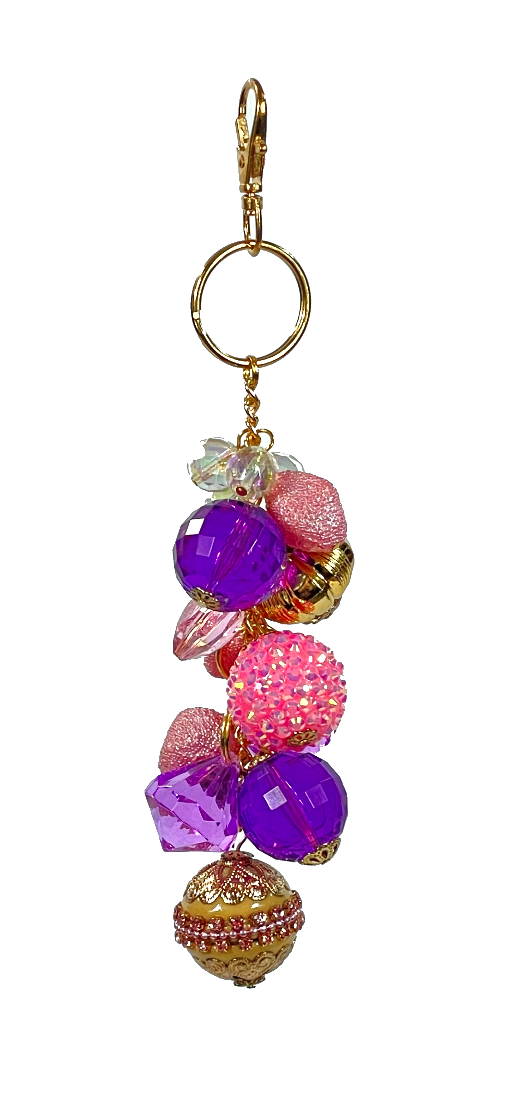 Pink and Purple Keychain Purse Bling