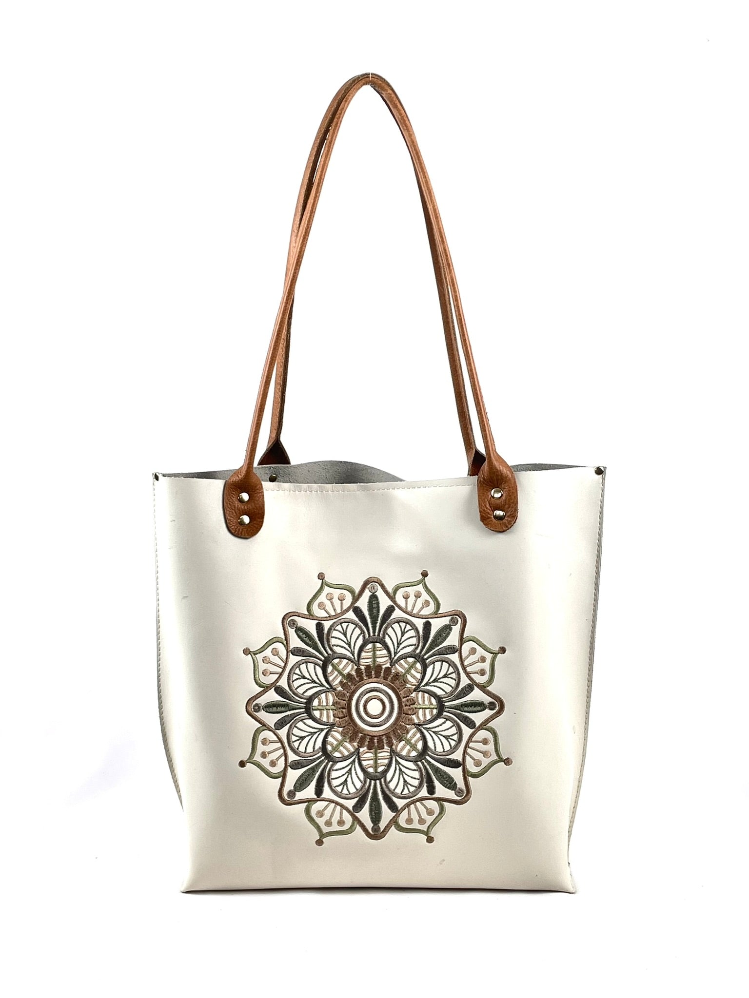 Not So Basic Leather Tote Ivory