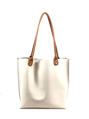 Not So Basic Leather Tote Ivory