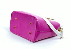 Fifth Avenue Hot Pink and White Leather