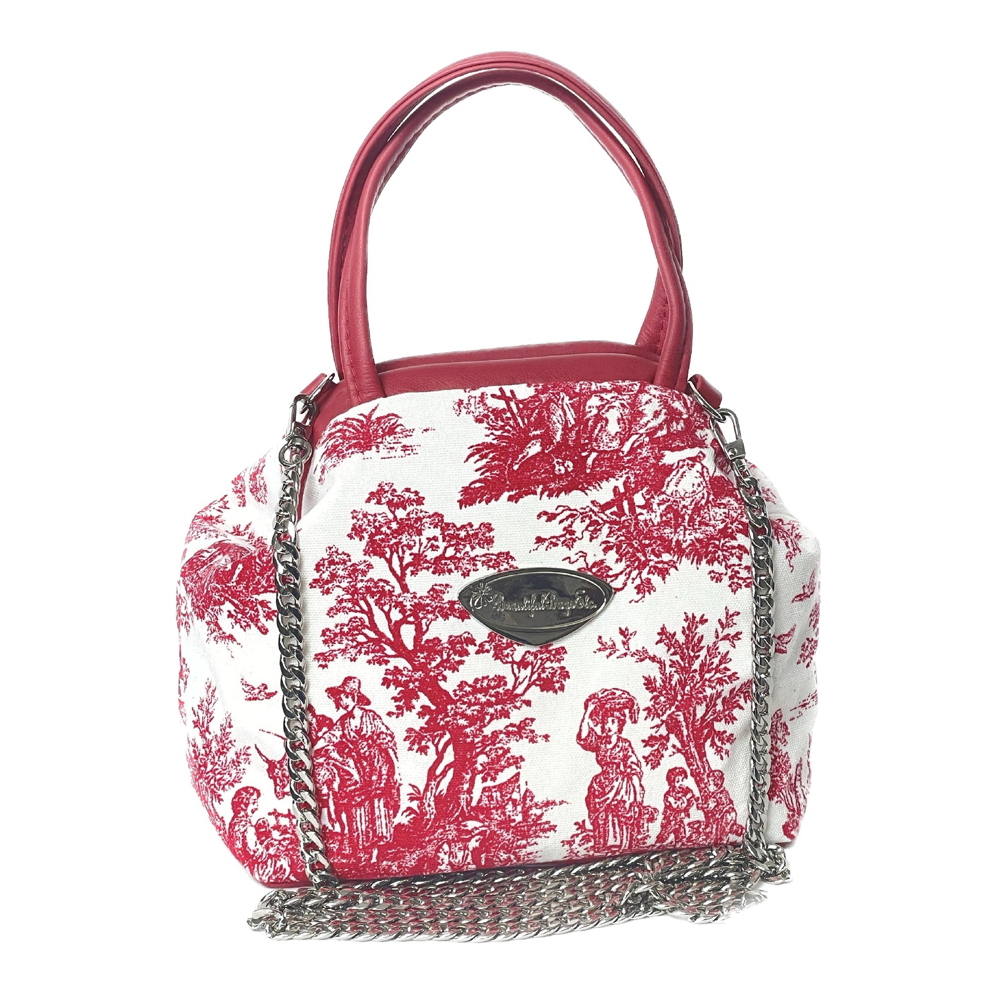 Mini Margret Doctor Bag Red Toile and Leather