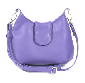 Intense Purple Leather Mini Hobo Bag