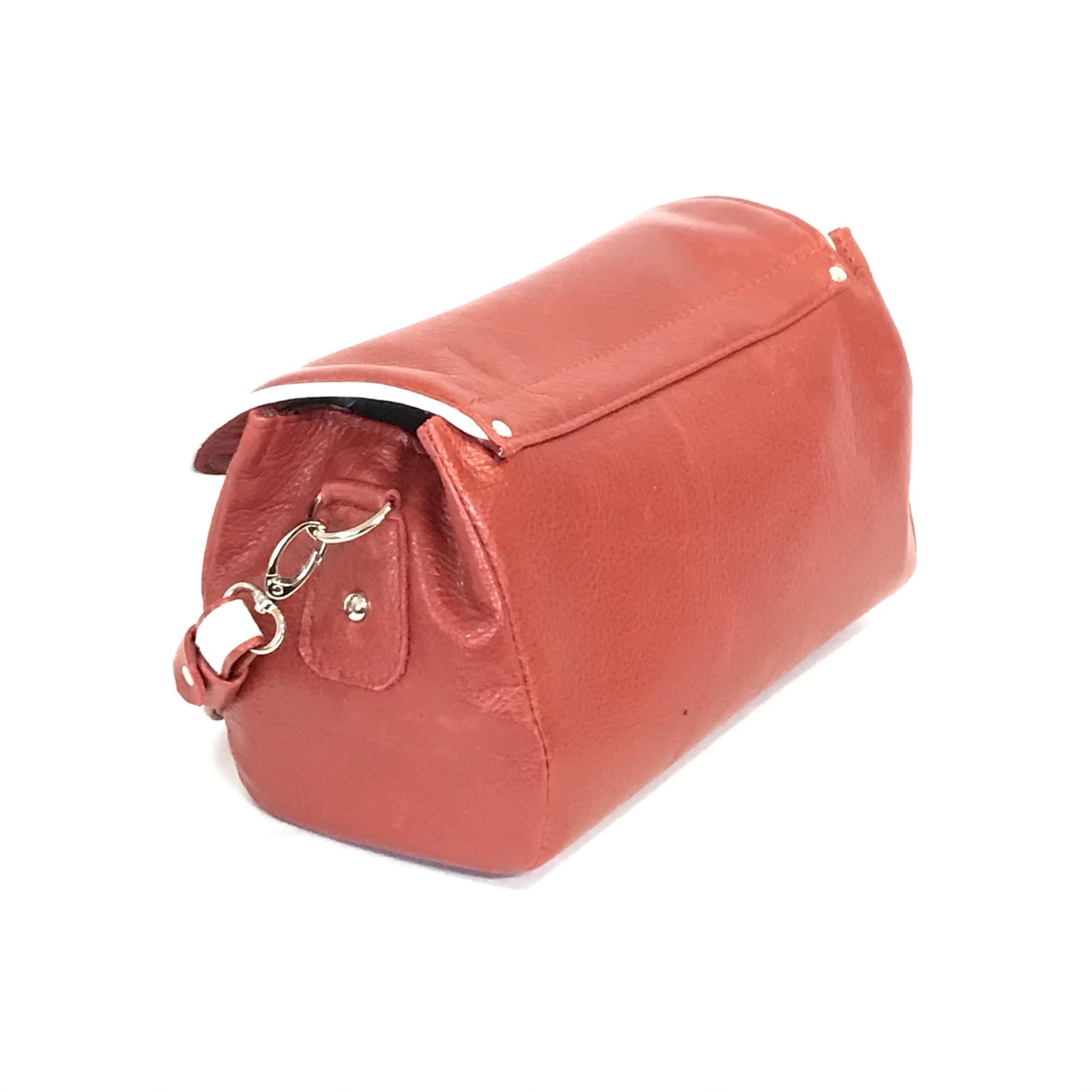 Juliette Red Leather Crossbody Handbag side view