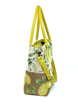 Lemon Tapestry Oversize Tote side view