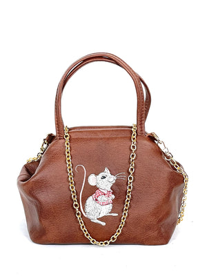Little Mouse Brown Leather Mini Doctor Bag