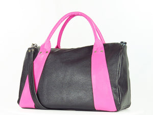 Millie's Pink and Black Satchel back view