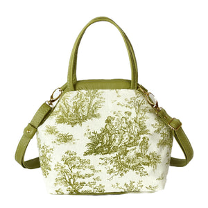 Mini Margret Doctor Bag Lime Toile and Leather