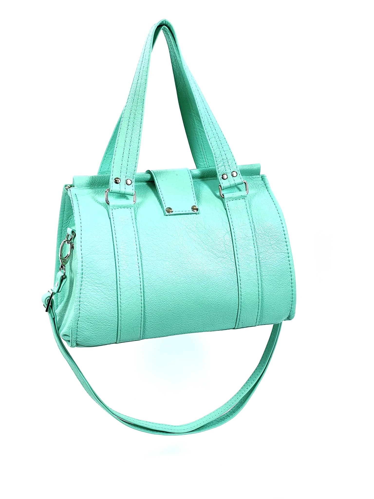 Natalie Mint Green Leather Satchel back view