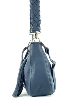 Pink Floral Navy Leather Slouchy Hobo