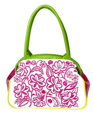 Raspberry Impressions Embroidered Leather Doctor Bag