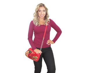 Red Red Red Puff Pouch Amanda model