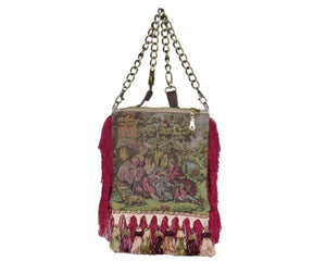 Red Fringe Victorian Cottagecore Bag