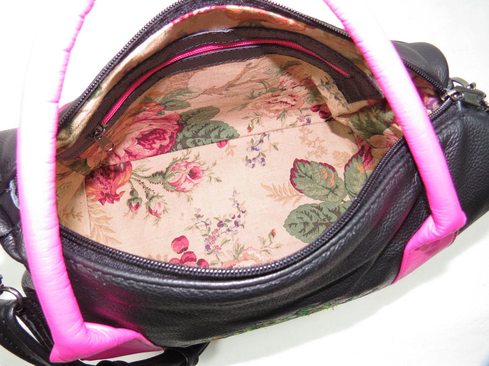 Roses For Millie Satchel pink and yellow roses