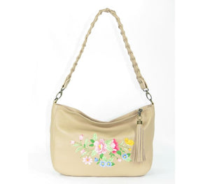 Spring Floral Leather Slouchy Hobo