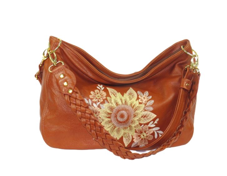 Summer's End Sunflower Slouchy Hobo Bag front view