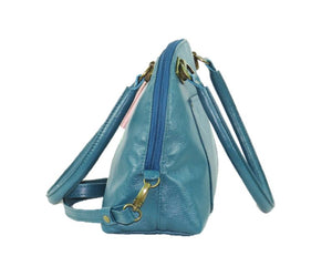 Teal Green Leather Dome Bag side view