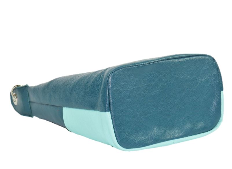Teal Leather Cross Body Bag bottom view